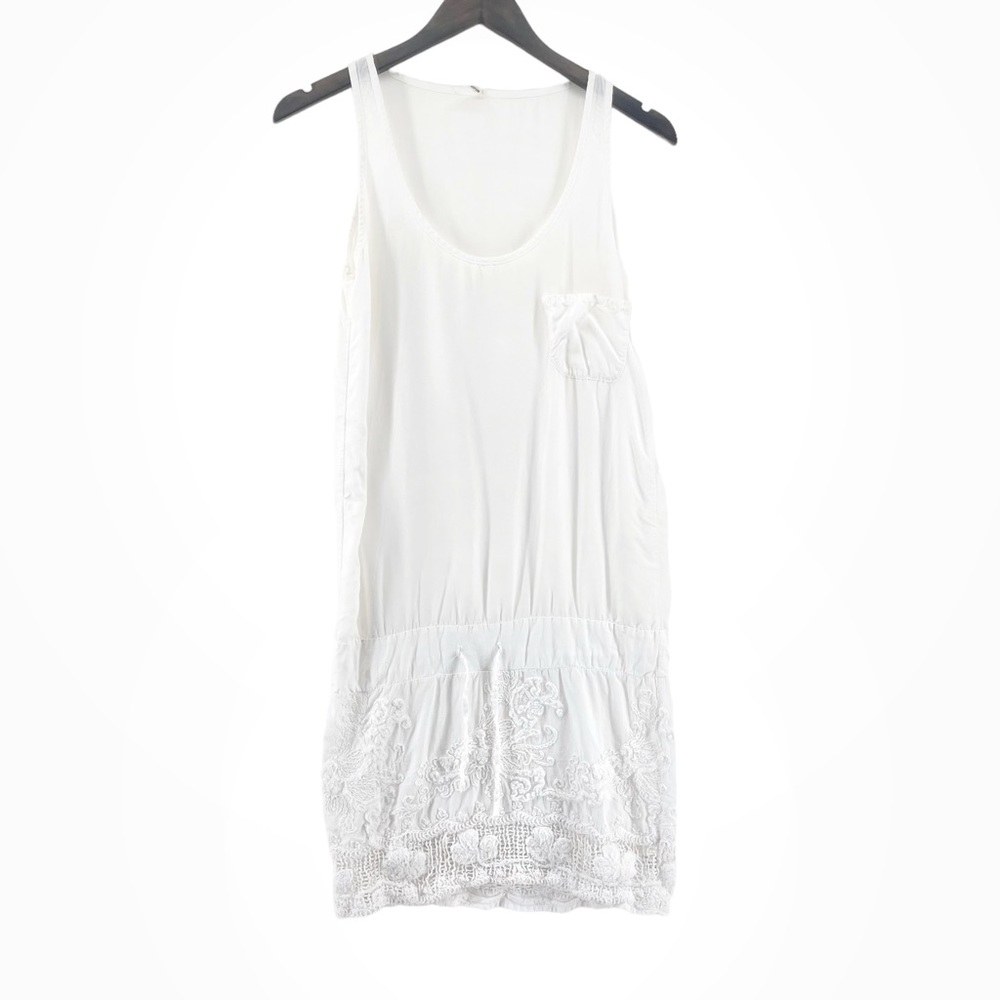Monrow White Crochet Trim‎ Swim Coverup Dress